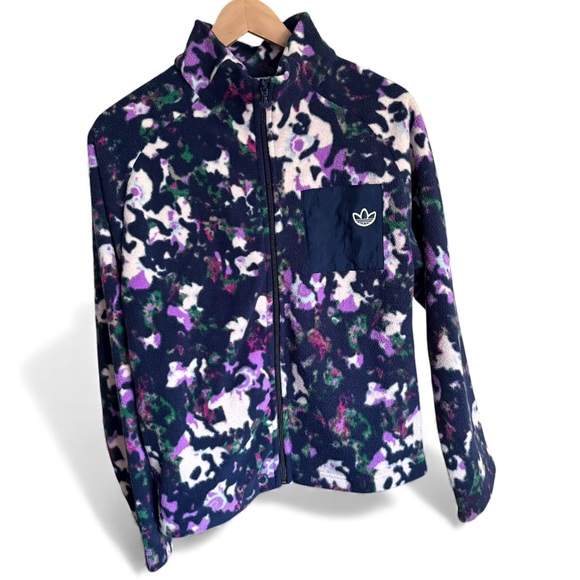 adidas Jackets & Blazers - Adidas Full Zip Floral Print Fleece Jacket XS NWOT